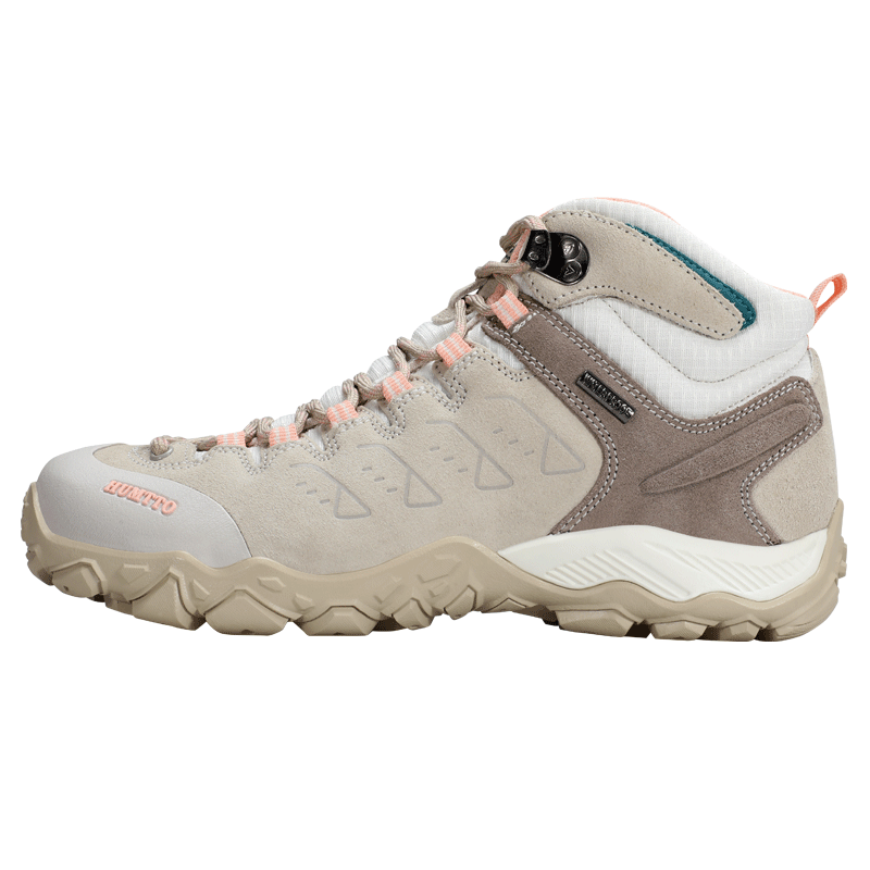 HUMTTO Hiking Shoes, Non-Slip And Wear-Resistant, Outdoor Trekking Shoes for Women, Comfortable Shock-Absorbing Cross-Country Climbing Shoes, Beige/light Pink, Size 40