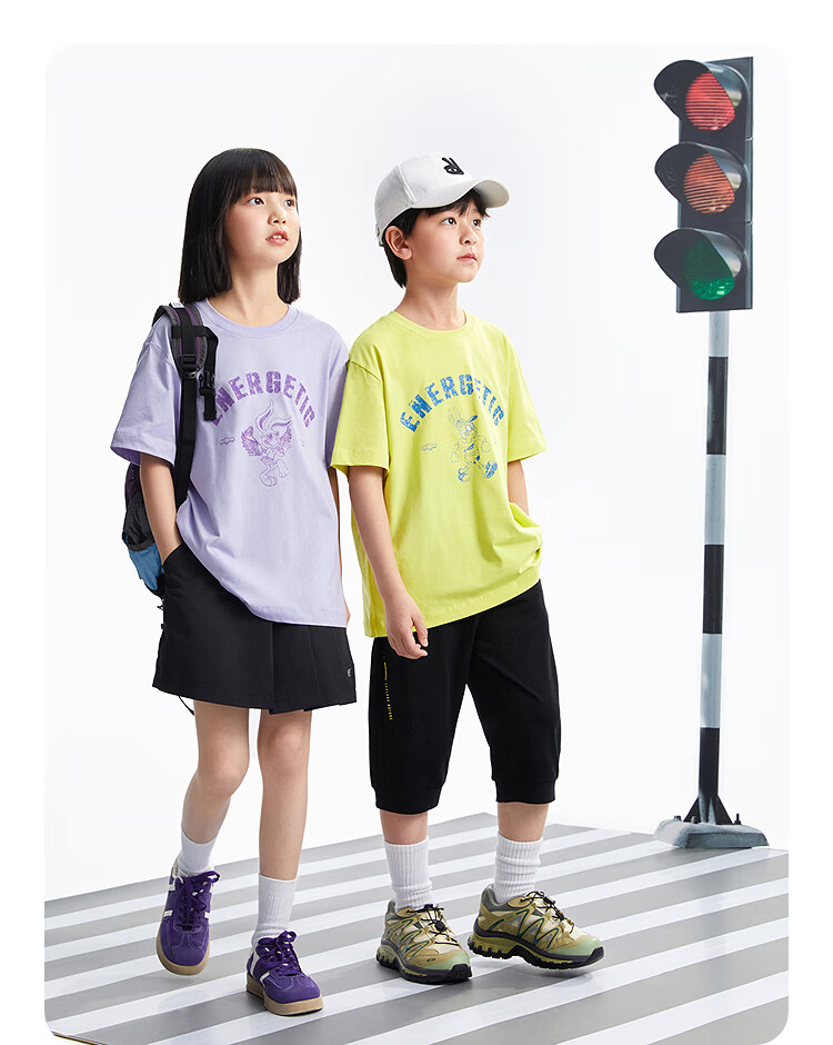 Annil Children's Clothing, Boys And Girls Round Neck Short Sleeve T-Shirt, 2025 Summer New Style, Pure Cotton, Sports Casual, Quick-Drying, Breathable 9