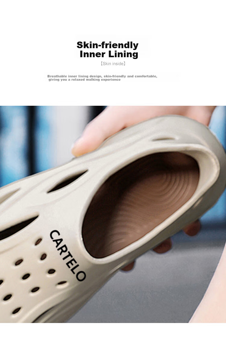 CARTELO Men's Sandals, Summer Breathable Beach Shoes, Comfortable Closed-Toe Men's Sandals 5
