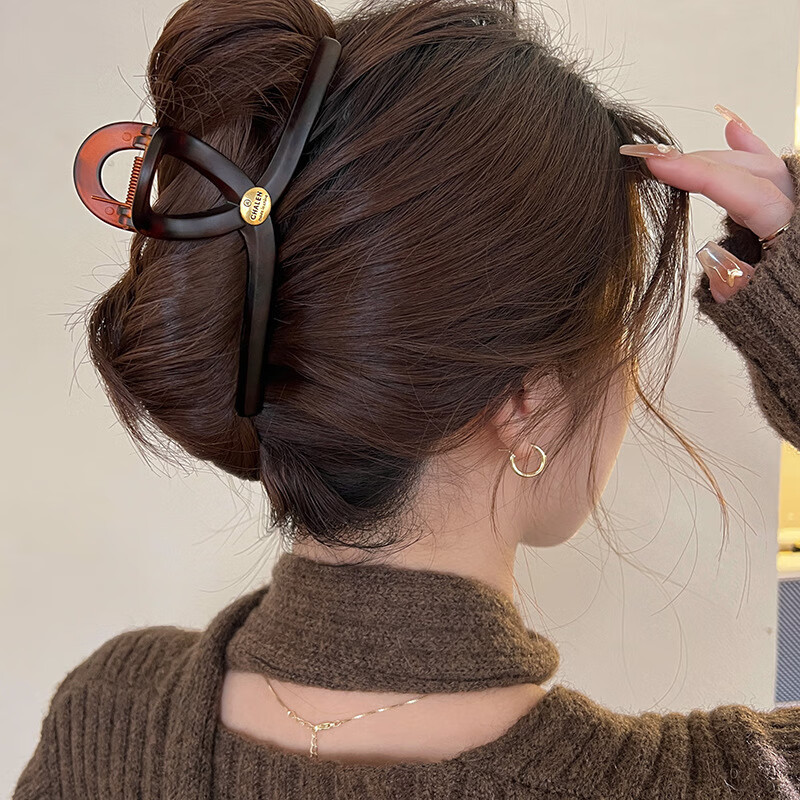 Huangjiama 11cm Hair Claw Clip for Women, Elegant Bun Shark Clip, High-End Back of Head Hair Clip, Classy Hair Accessory 8