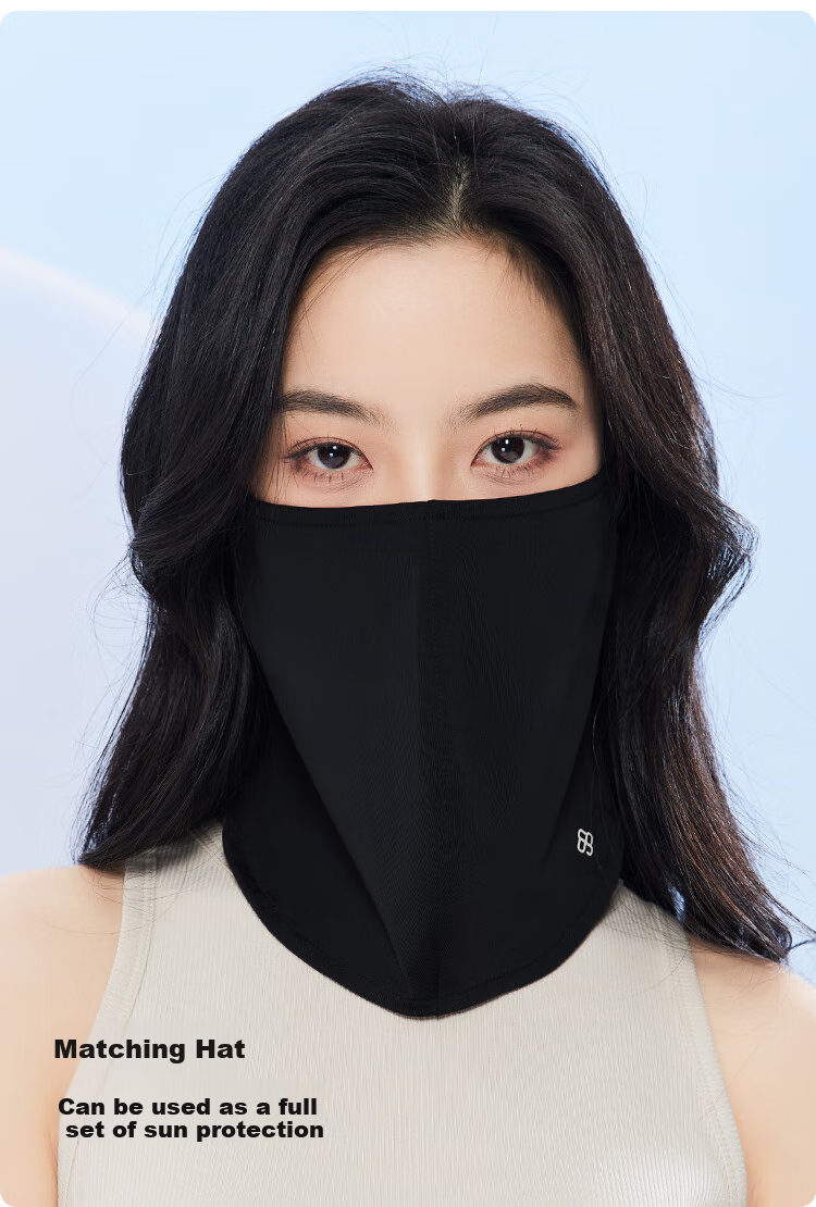 JIUMU Ice Silk Sun Protection Face Mask for Women, Summer Outdoor UV-Resistant Sunshade Veil, Breathable Ear-Hook Full-Face Mask for Driving 6