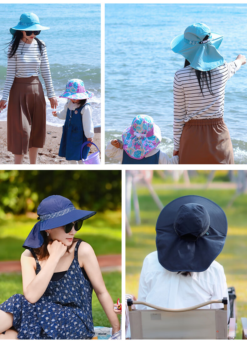 SUNDAY AFTERNOONS Women's Outdoor Wide Brim Neck Protection Beach Breathable Summer Sun Protection Hat, Off-White 14