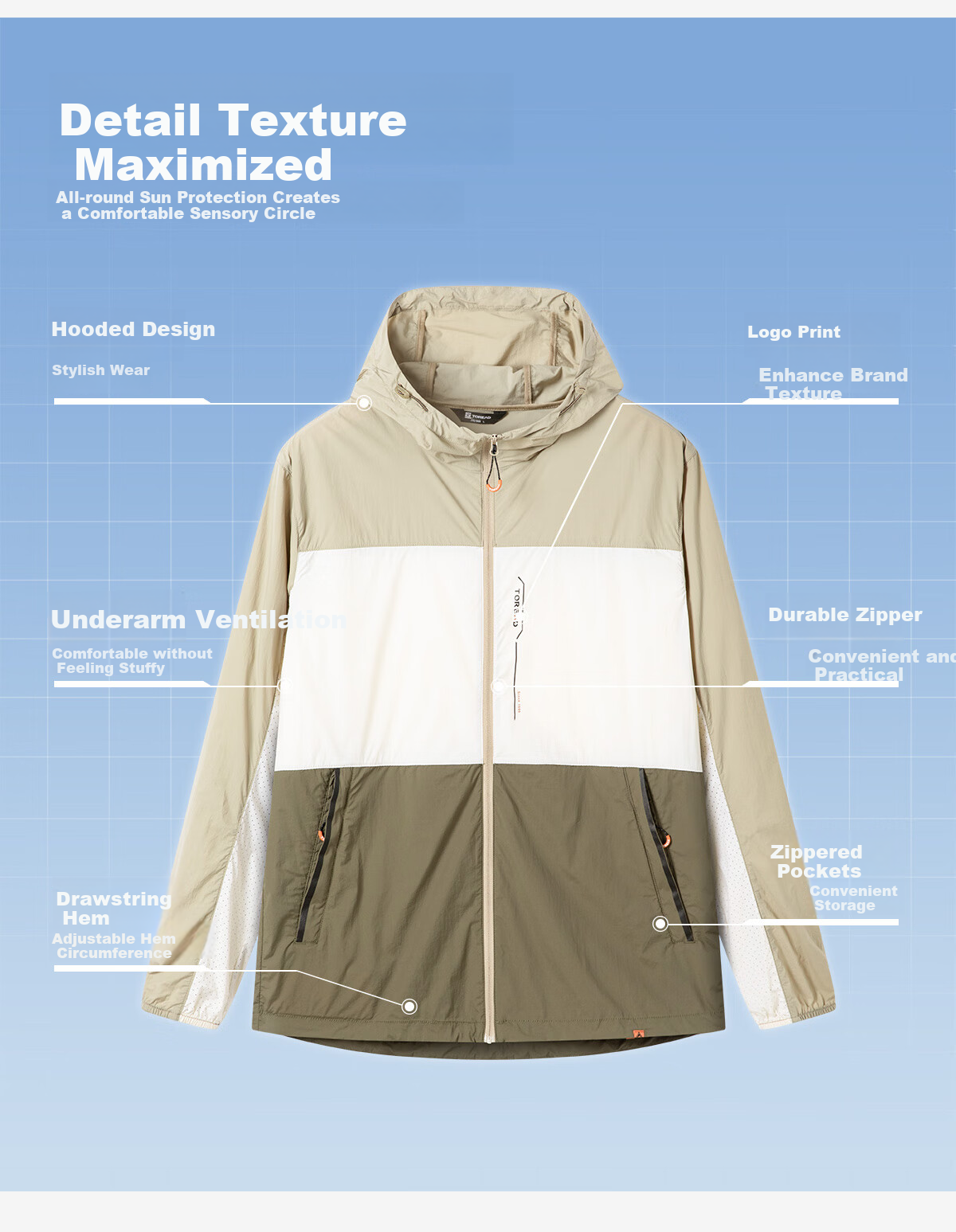 TOREAD Sun Protection Clothing for Men, UPF50+, Lightweight, Breathable, Quick-Drying Skin Coat, UV Protection Sunscreen Garment, TAZZAM81207 5
