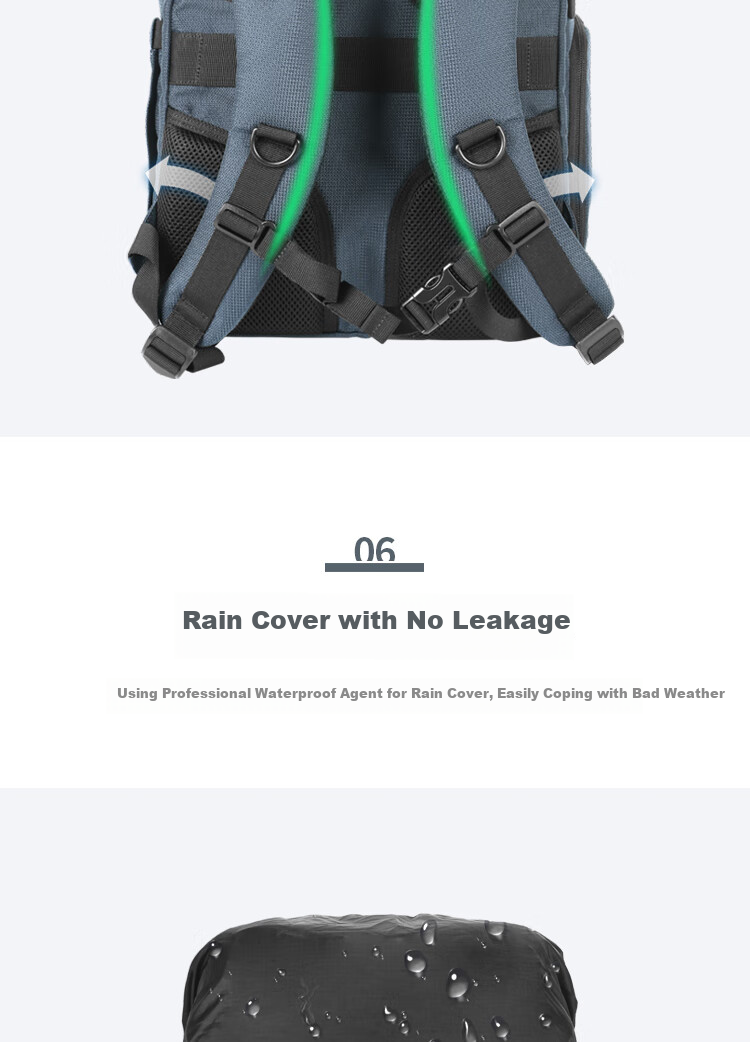 Pulewei DSLR Camera Bag, Backpack Photography Bag, Digital Canvas Outdoor Waterproof Travel Backpack 15
