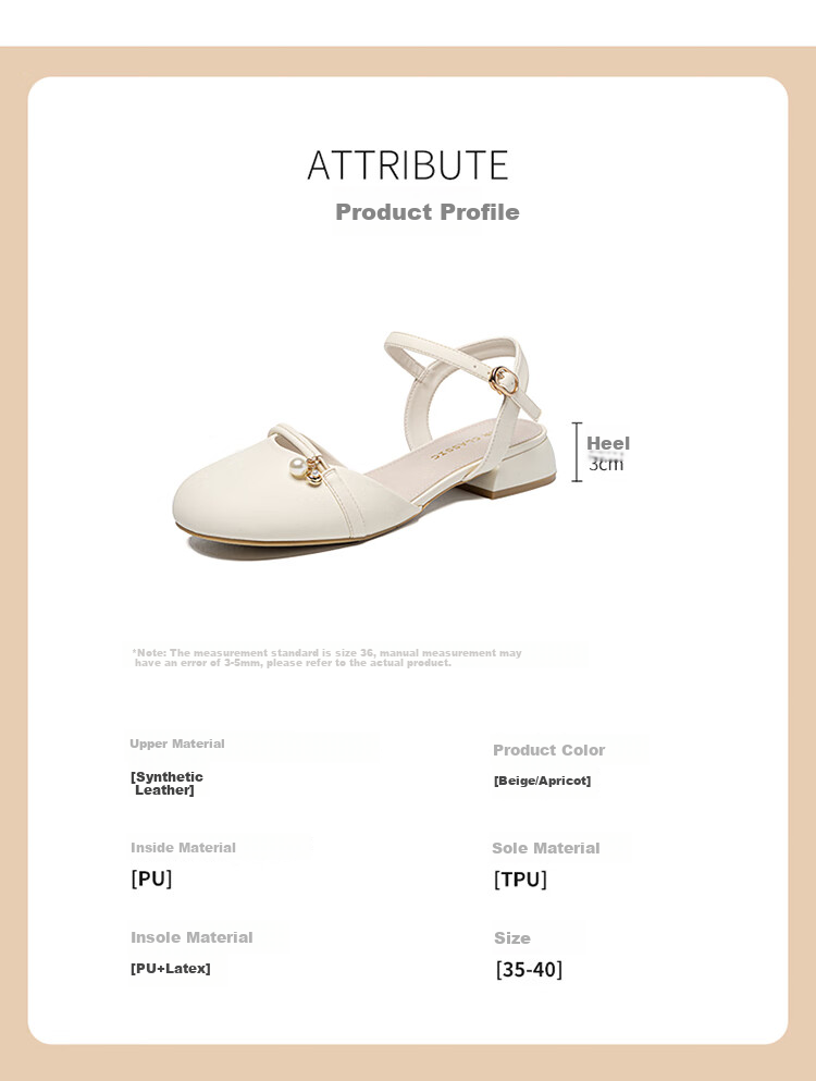 ZHR Women's Summer Sandals with Closed Toe And Chunky Heel, Elegant And Sweet Style Versatile Women's Shoes Y767 Beige 35 5