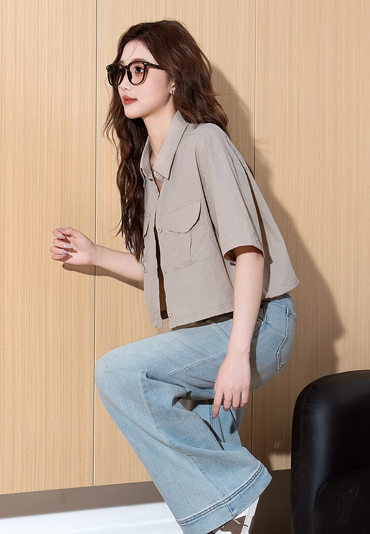 TonLion 2025 Spring Women's Casual Workwear-Style Short-Sleeve Shirt 1
