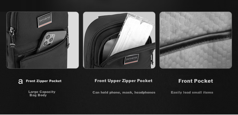Xinxiuli Chest Bag, Executive Briefcase for Men, Single-Shoulder Bag, Vertical Fashion Sports Crossbody Bag, HO0*09011, Black 5