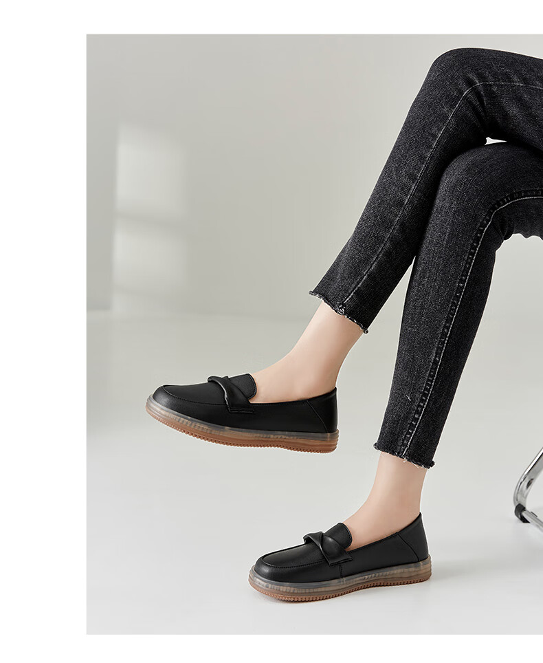 ZHR Women's Loafers, 2026 New Spring And Autumn Style, Comfortable Thick-Soled Work Shoes, Soft Sole, Non-Fatiguing Leather Shoes for Wome 17