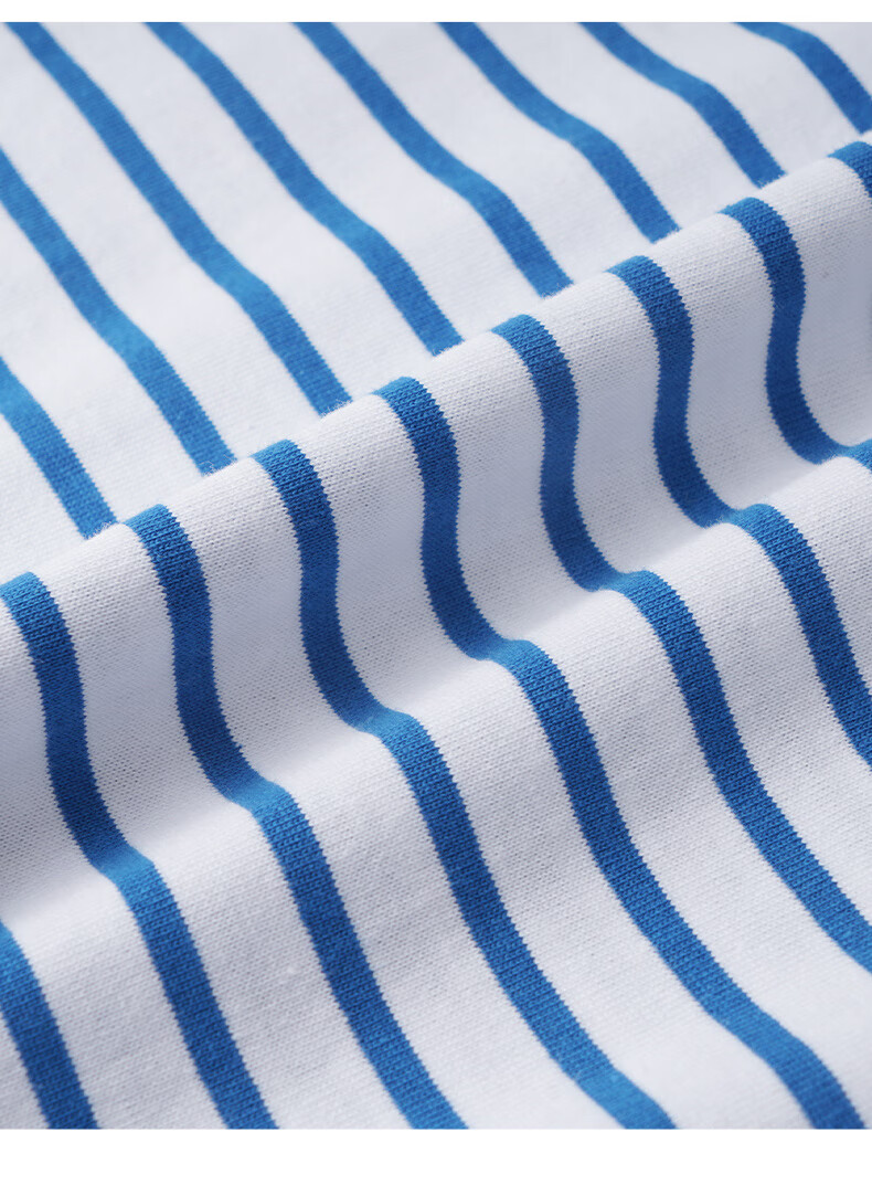 Olrain Blue and White Striped Short Sleeve T-Shirt Summer New Fashion Youthful Top Blue and White Stripes XL 8
