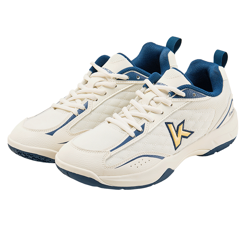 KAWASAKI Badminton Shoes, Men's Style, Boundless Shock Absorption, Non-Slip, Breathable, Sports Running Training C32012, Moon White Blue, Size 38