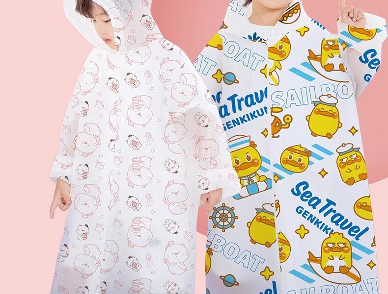 Aikangni Kids Raincoat 6-12 Years Disposable Thickened Anti-Storm Student Full-Body Protective Portable Stylish Little Aviator 2
