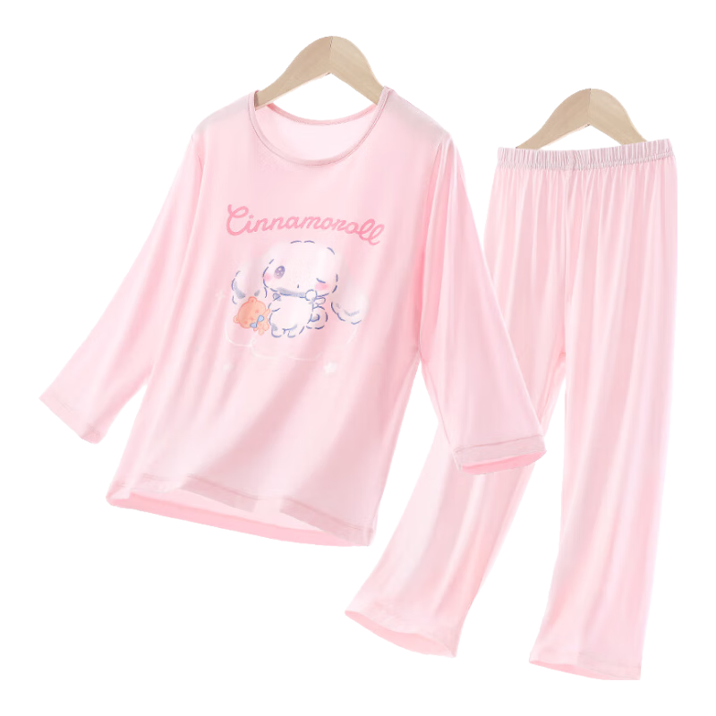 Hello Kitty Girls' Pajama Set Summer Stylish Children's Loungewear Big Kids Modal Air Conditioning Wear G002 Pink 150
