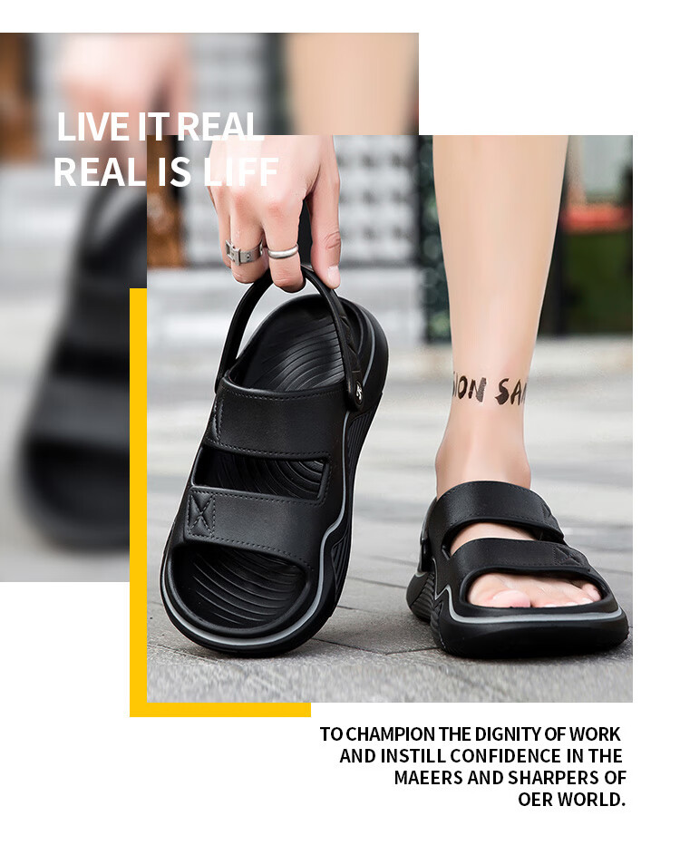 TonLion Men's Sandals, Outdoor Casual Dual-Use Sandals And Slippers, Men's Outdoor Water-Friendly Beach Sandals 2