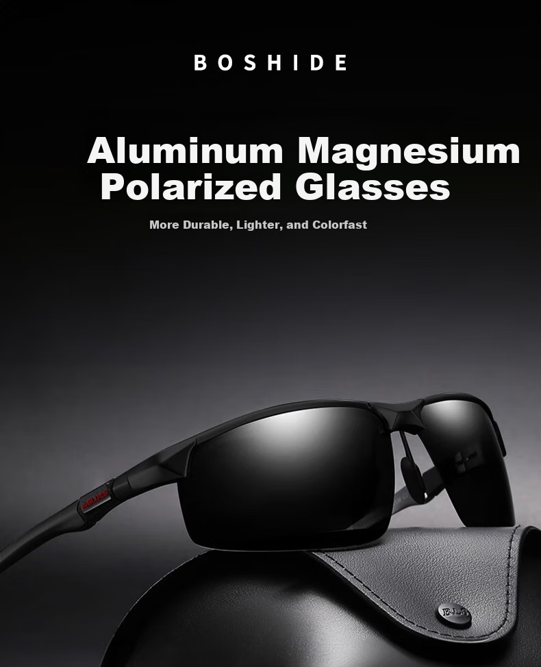 Boshide Driving Glasses, Fishing Goggles, Polarized Sunglasses, Men's Outdoor Cycling Driving Glasses, Black Frame 1