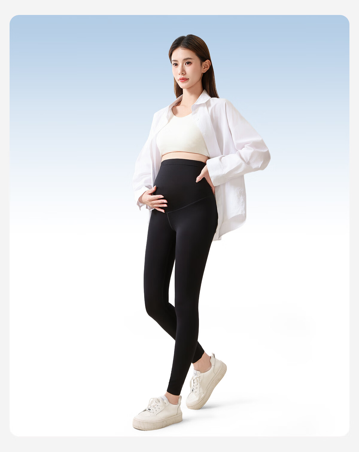 JOYNCLEON Maternity Leggings Spring and Autumn Adjustable Belly Support High Waist Skinny Maternity Pants Black XL Jyk155167 14
