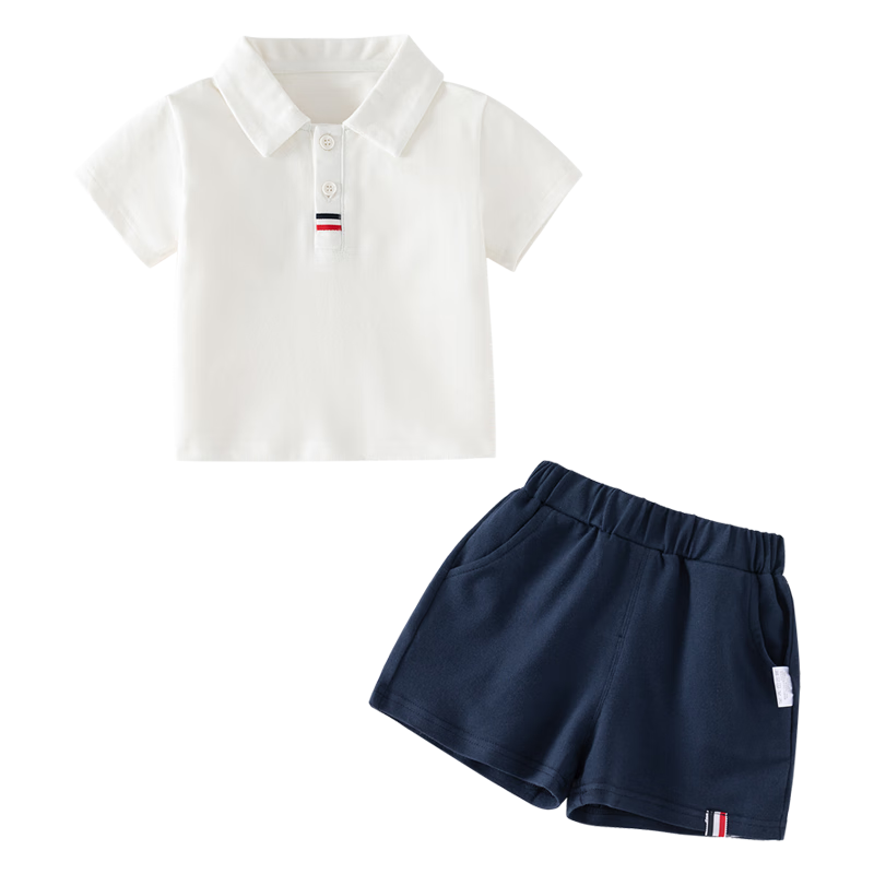 Fanlie Boys Summer Outfit 2025 New Stylish Baby Clothes Children's Sports Polo Two-Piece Set Summer