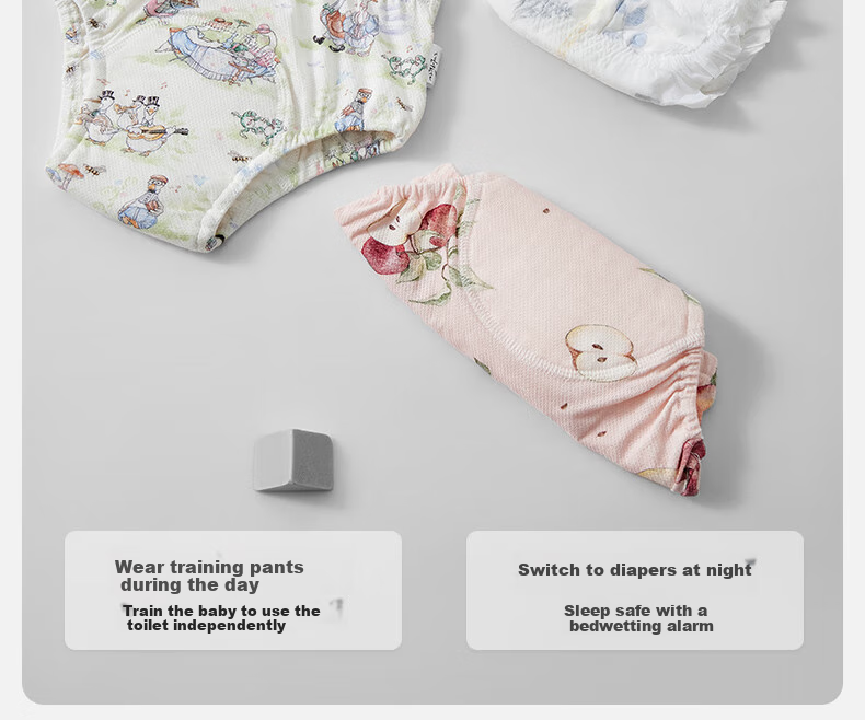 EMXEE Potty Training Pants Unisex Baby Washable Diaper Pants Children's Underwear Toilet Training Bamboo Panda Size 90 33