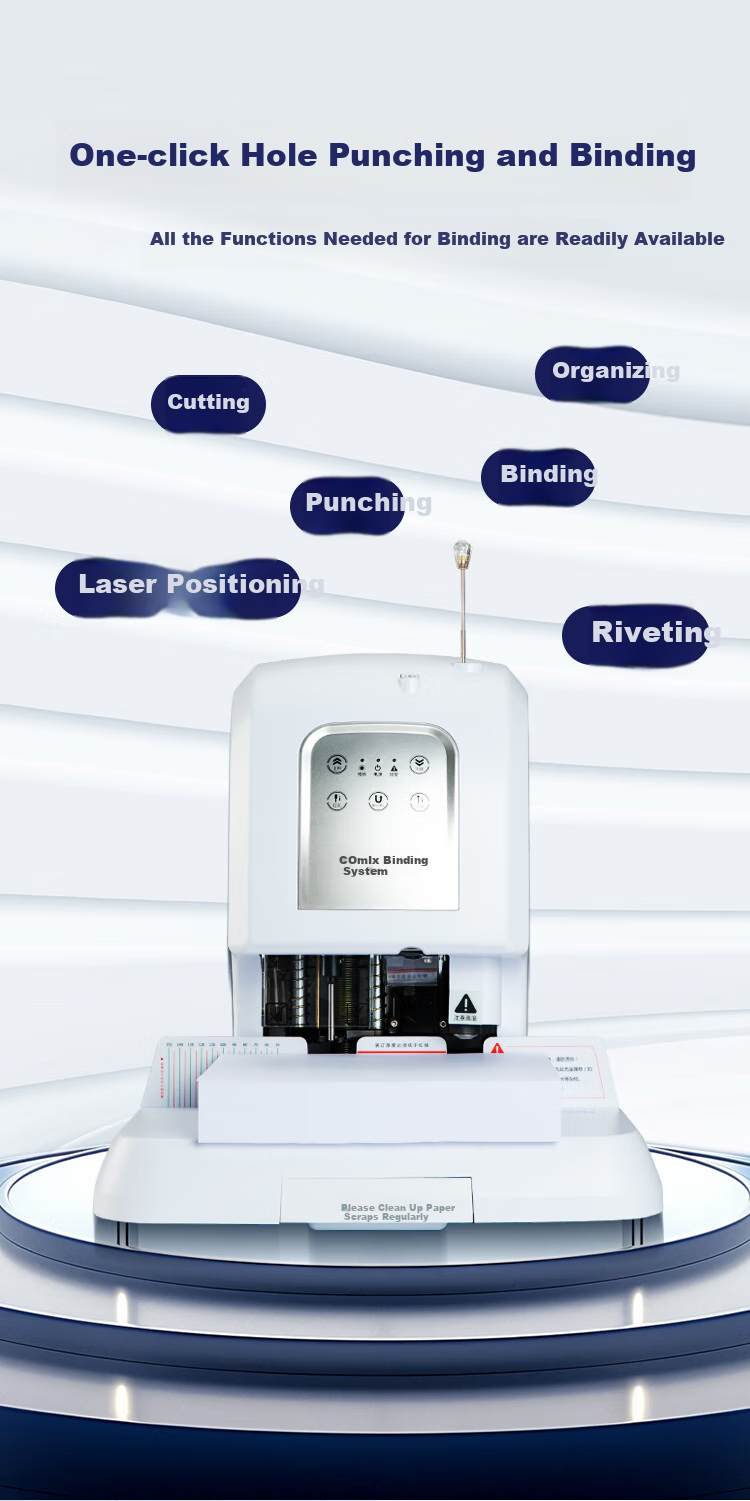 COMIX Laser Positioning Accounting Voucher Fully Automatic Binding Machine, Bill And Tender Punched Machine, Intelligent Touch Financial Binder, Binding Thickness 50mm, CM-5008 4
