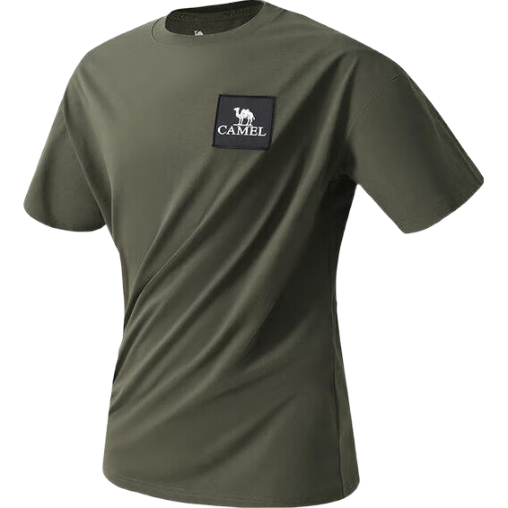 CAMEL Outdoor Quick-Dry T-Shirt for Men And Women, Spring And Summer Fast-Drying Elastic Round Neck Loose Mountain-Style Camping A13BAVV058C