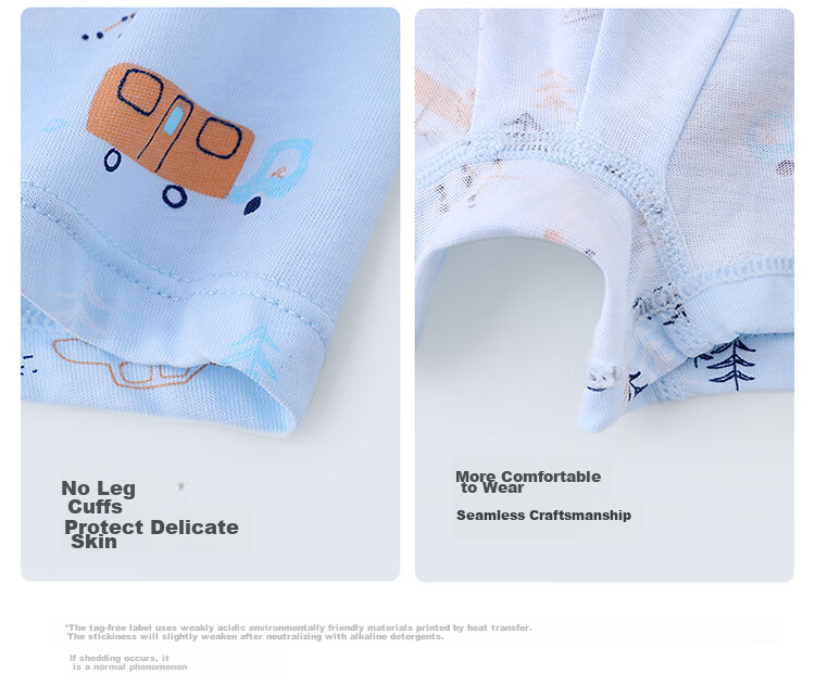 PurCotton Girls' Cotton Boxer Briefs, Soft And Breathable, 2-Pack, Little Elephant + Balloon (Boxer), 120 18