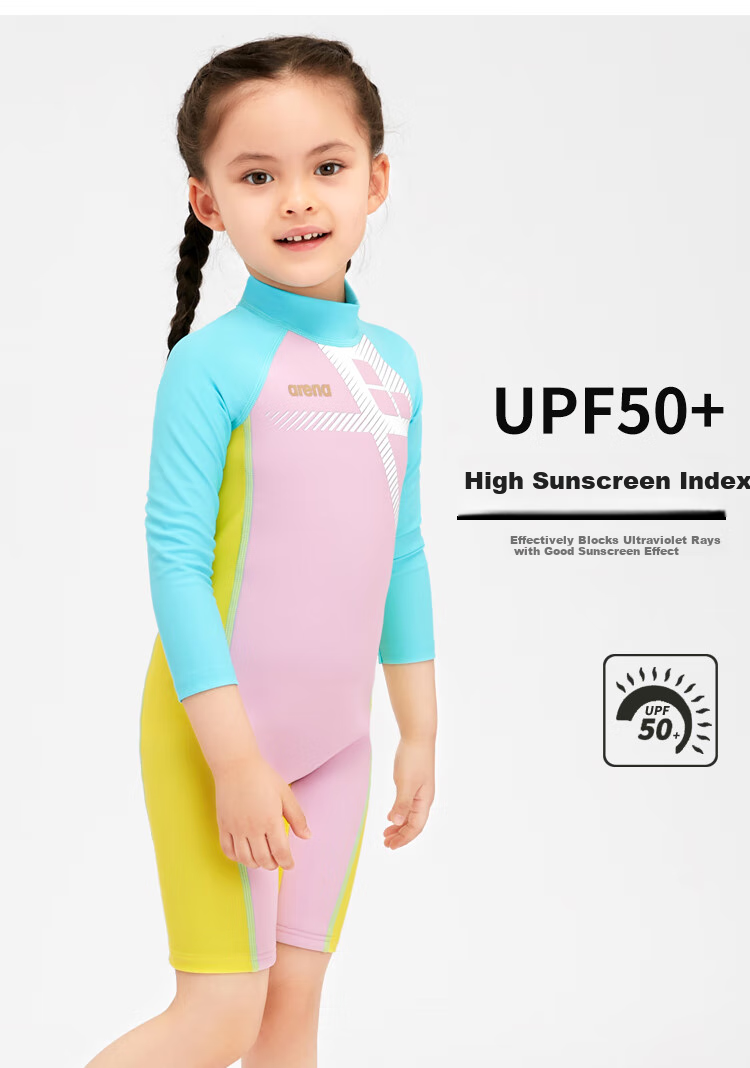Arena Children's Swimsuit, One-Piece for Boys, Knee-Length, Sun Protection, Chlorine-Resistant, Comfortable, Quick-Drying, Professional Training Swimwear 7