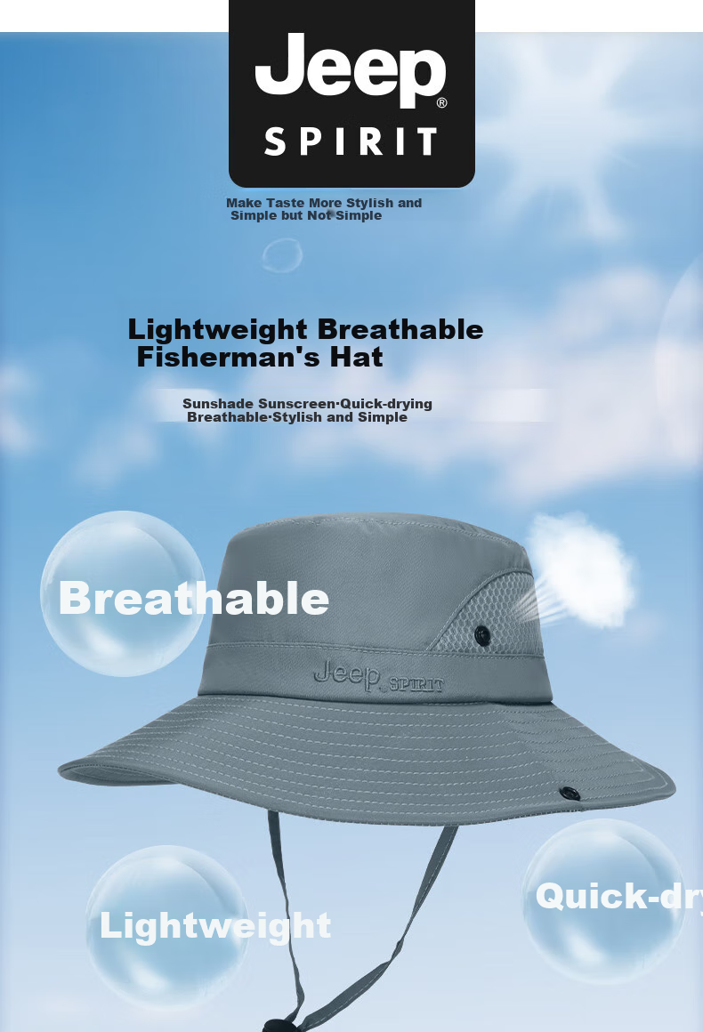 JEEP Hat, Unisex Sun Hat for All Seasons, Fisherman Hat, Outdoor Sports Sun Protection Hat, A0352 Deep Blue 2