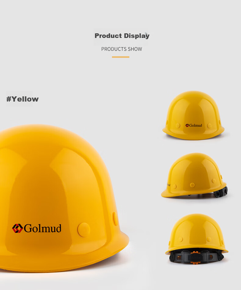Geermu Safety Helmet, Round Top Hard Hat for Construction Workers, Fiberglass GM737 Red 1 Piece Hat 9