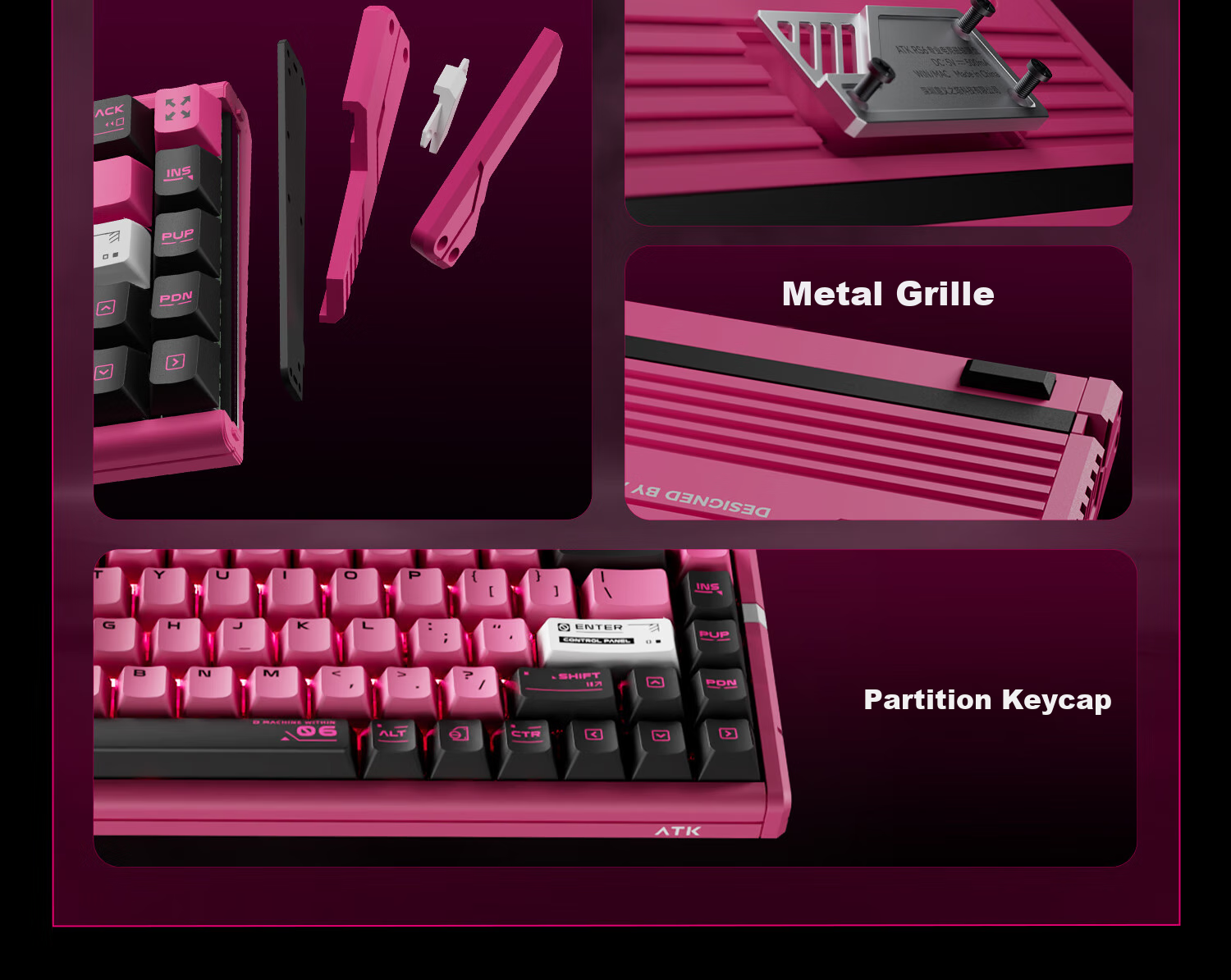 ATKRS6+ Magnetic Axis Keyboard RT Custom Mechanical Gaming Keyboard Wired Hot-Swappable Office Aluminum 68-Key RS6+ White Warrior Snow Blade Switch 6