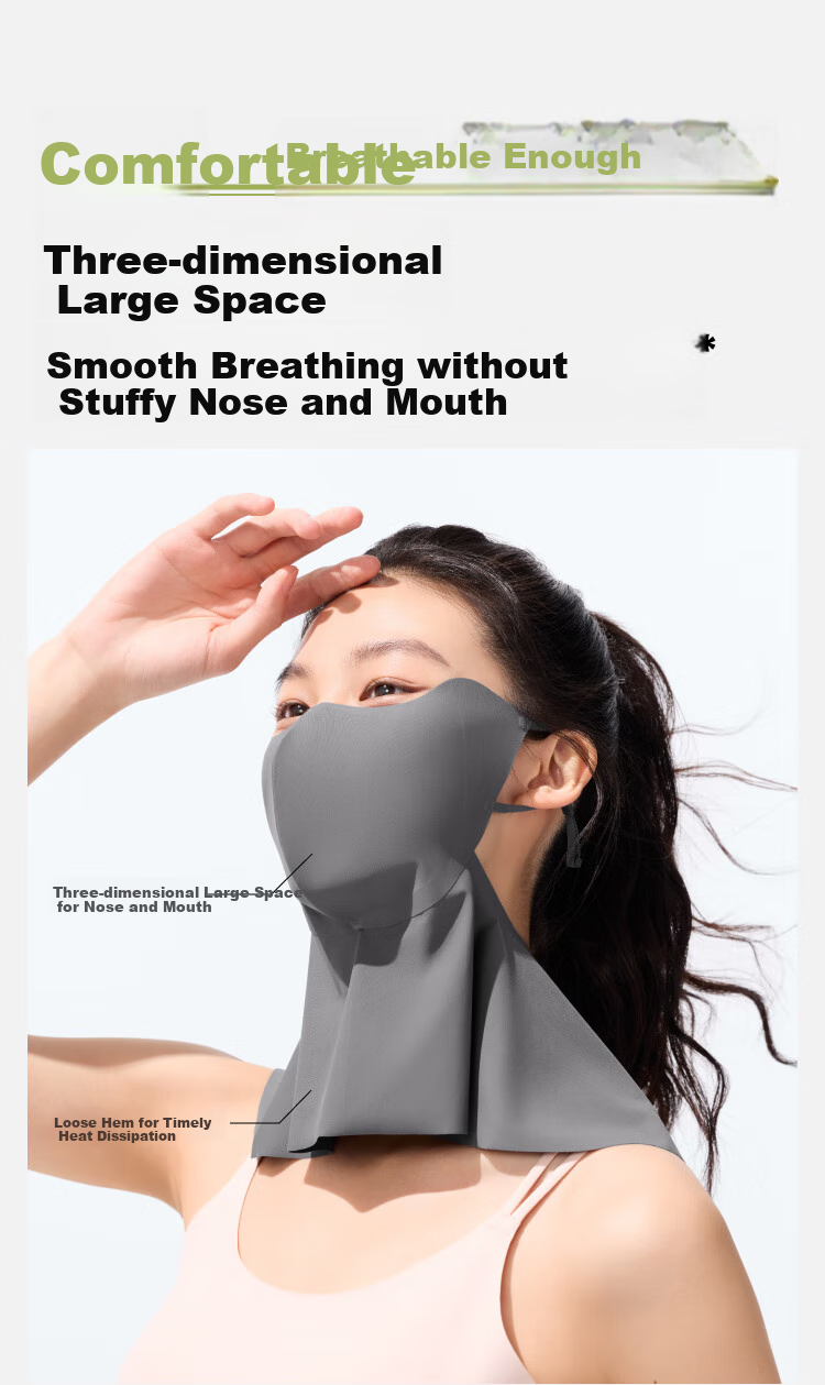 Beneunder Sun Protection Neck Gaiter for Women, UV-Resistant Face Mask, Sun Protection Face Covering, Mountain Gray AL219 9