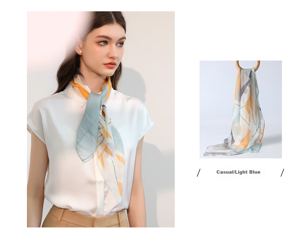 Hangsilu Silk Scarf for Women, Mulberry Silk Scarf, Square Scarf, Pearl Shawl, Birthday And Holiday Gift for Mom 28