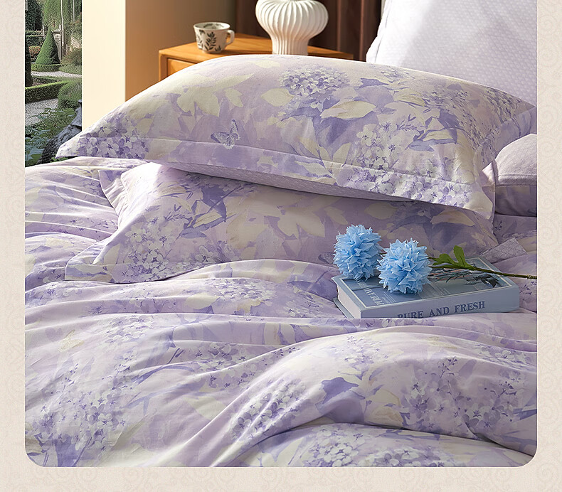 Bellece Mercury Home Textile 3-Piece Set 100% Cotton Duvet Cover Single 1.2m Bed Student Dormitory Back to School Season 8