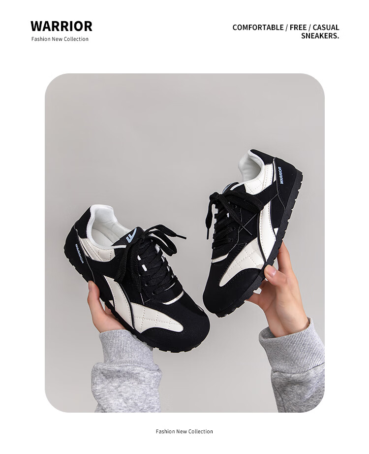 Huili Women's New Dexun Shoes, Retro Versatile Casual Lightweight Sneakers for Women, J932Z, Black/white, Size 38 8