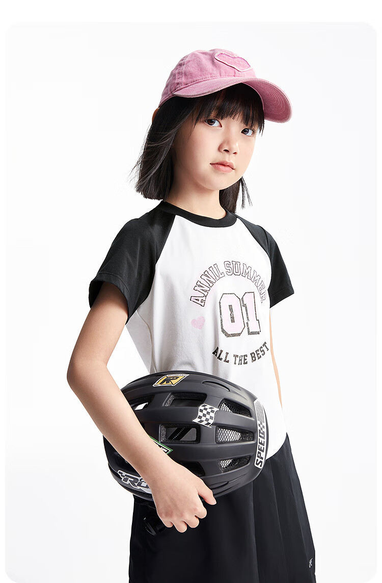 Annil Girls' Round Neck Short-Sleeve T-Shirt, 2025 Summer New Casual Cool-Feeling Quick-Dry Breathable Stretchy Fashio 6