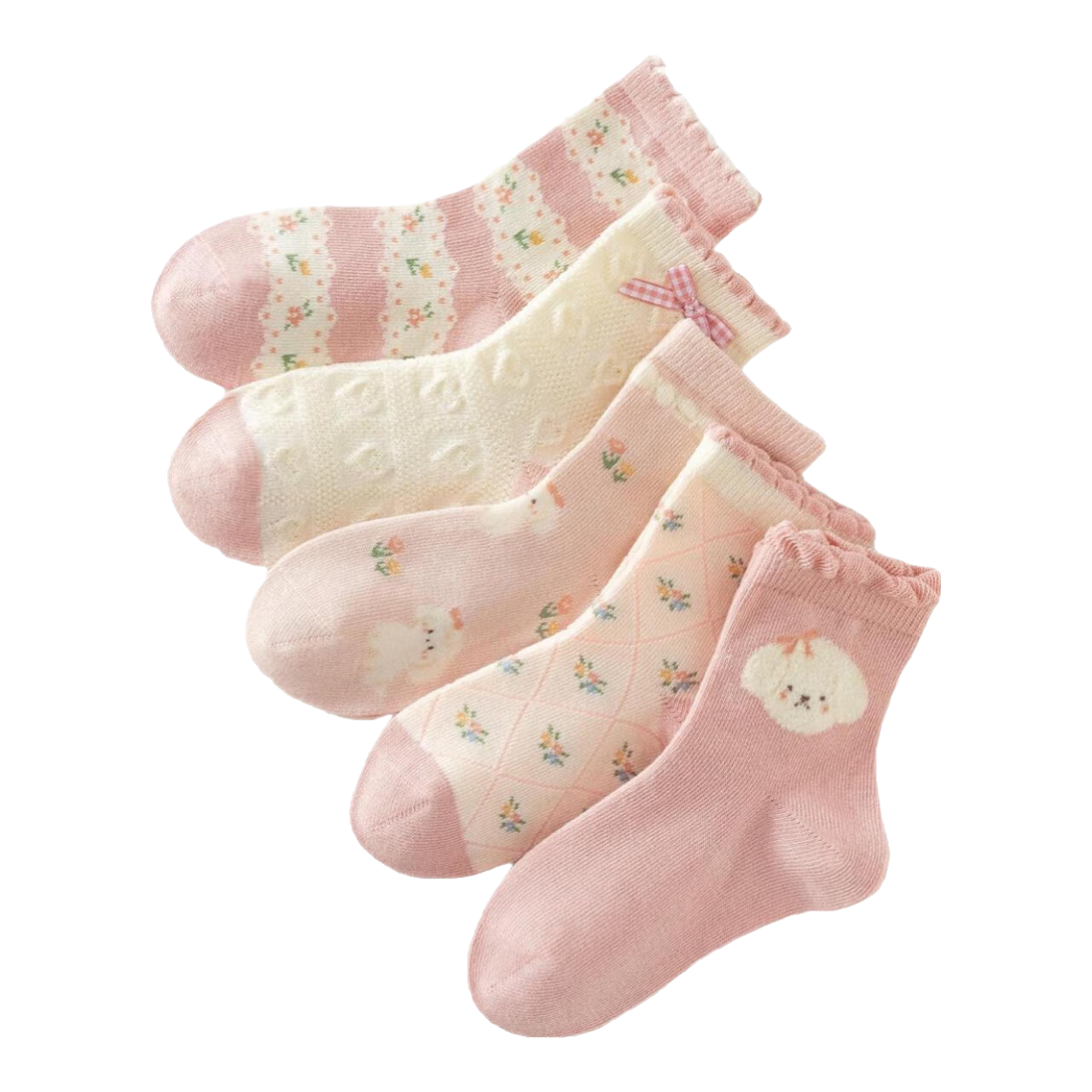 Caramella Spring And Summer Children's Socks, Girls' Mid-Calf Socks, Cartoon Cute Xinjiang Cotton Soft Comfortable Baby Floor Socks