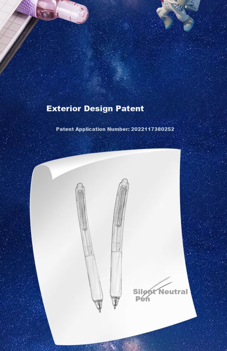 BEIFA Silent Pen, St Retractable Gel Pen, 0.5mm Quick-Drying High-Quality Design, Student Exam Practice Business Office Signature Pen, 5 Pens 10 Refills [Back-To Essential] 12