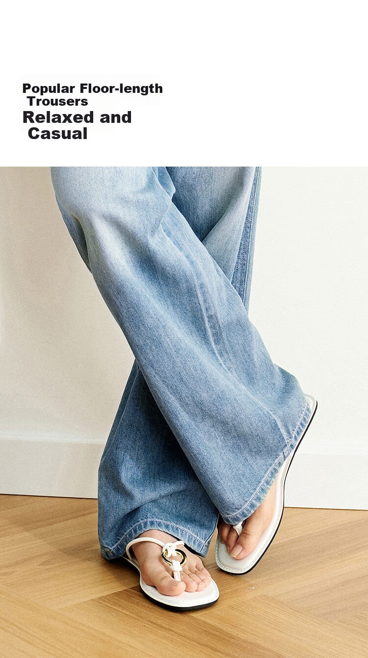 Semir Women's Cool-Feeling Wide-Leg Jeans, Summer 2025, Leg-Lengthening Pants, 109325124006 12