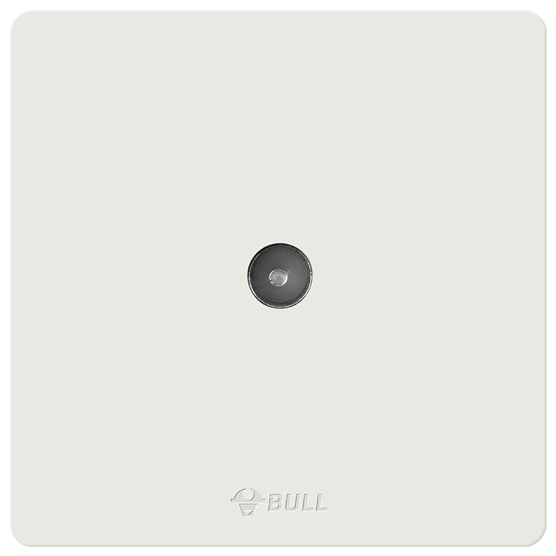 BULL Switch Socket G12 Skin-Feel Matte Cream Style, Single TV Socket Panel G12T103 Creamy Brow