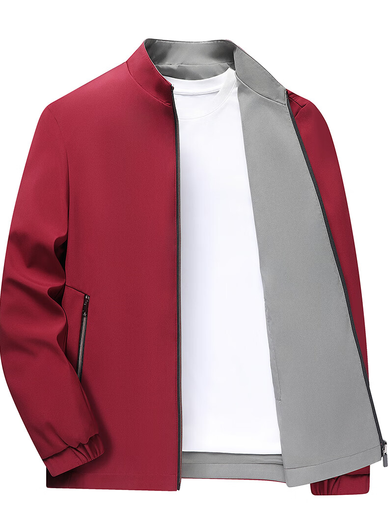 FIRS Double-Sided Wrinkle-Resistant Jacket for Men, Spring And Autumn New Style Business Casual Stand-Collar Short Dad Workwear Coat 10