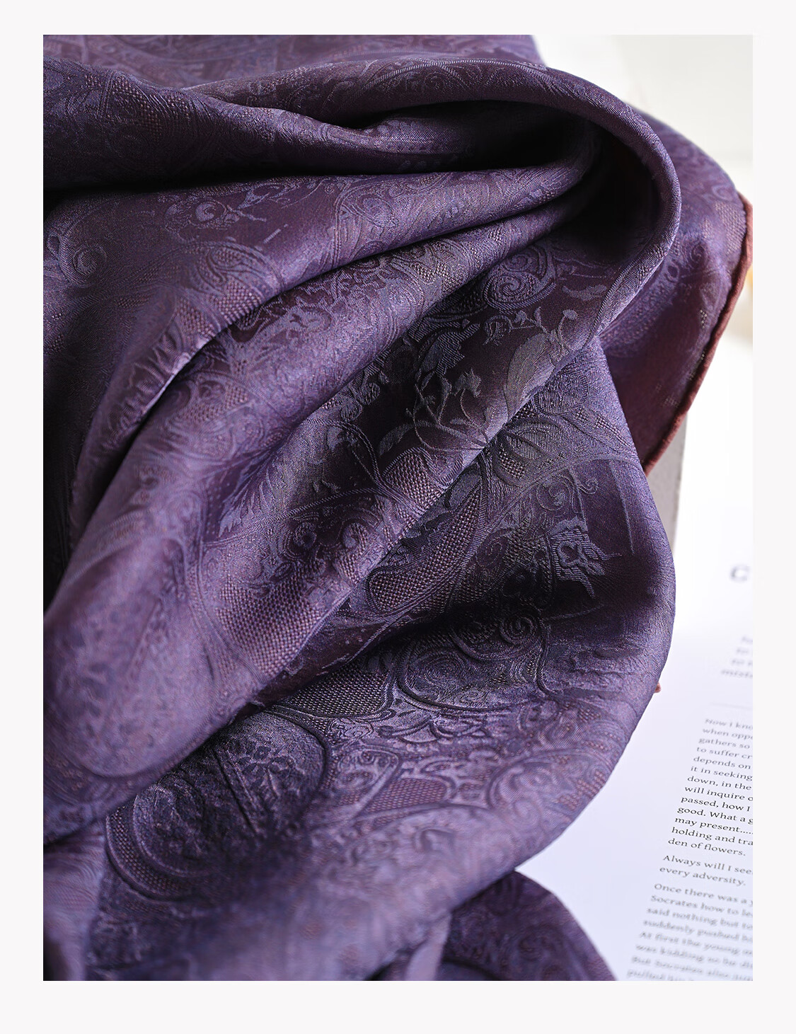 Hangsi Mansion Pure Silk Mulberry Silk Scarf Inner Wear Square Scarf Gift for Mom Women's Day Birthday Luxury Gray Floral 19