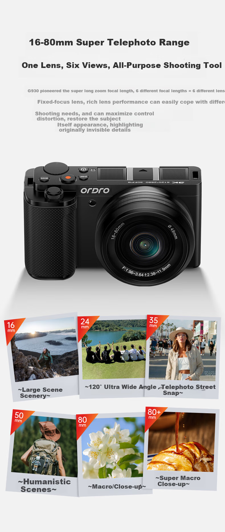 ORDRO 5K Optical Zoom Digital Camera with Intelligent Beauty CCD, Mirrorless Camera for Live Streaming, Vlog, Entry-Level Precise Focus, Student Video Recording, DSLR Camera, Compact And Portable 10