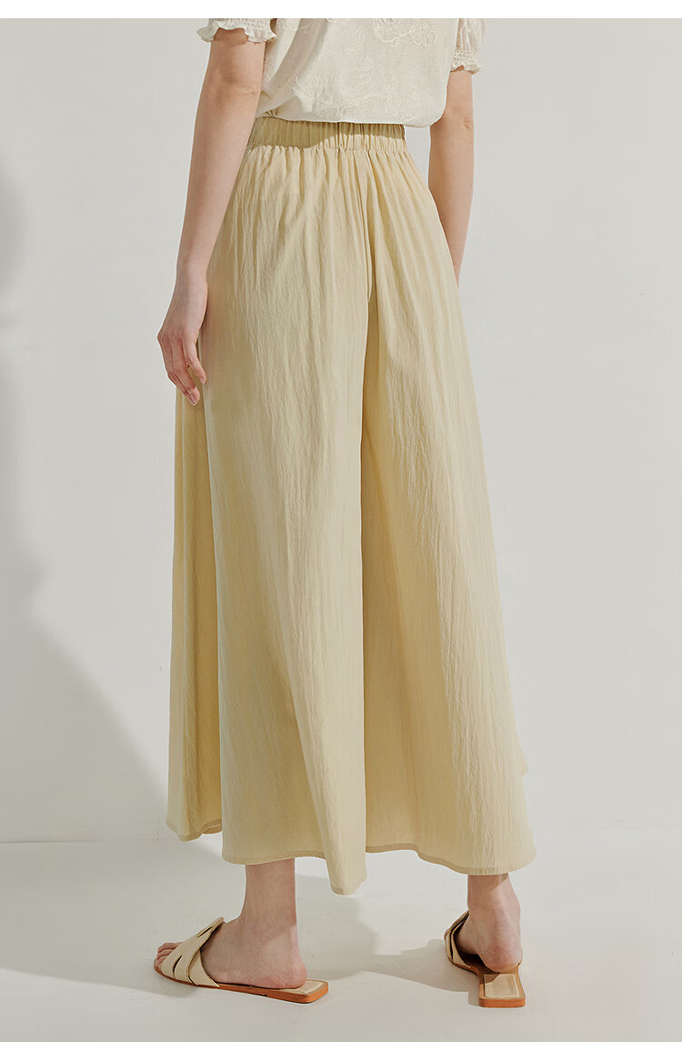 INMAN [Showroom Style] Lyocell Wide-Leg Pants, Summer 2026 Women's Casual Versatile Trousers, Apricot Color, Size M 10