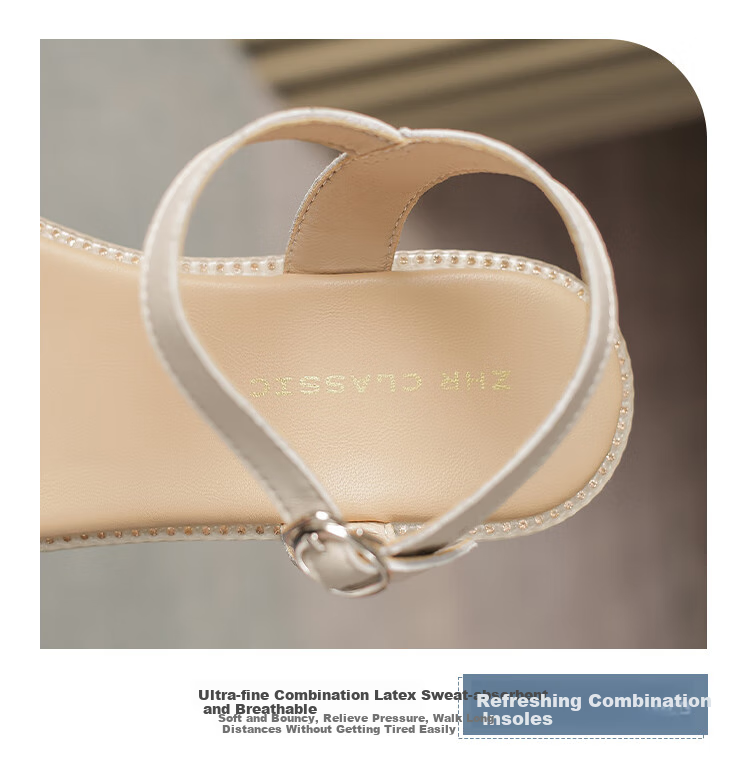 ZHR Women's Sandals, Summer Height-Increasing Soft-Soled Wedge Sandals, Comfortable Buckle Strap Women's Shoes, M582, Beige, Size 37 8