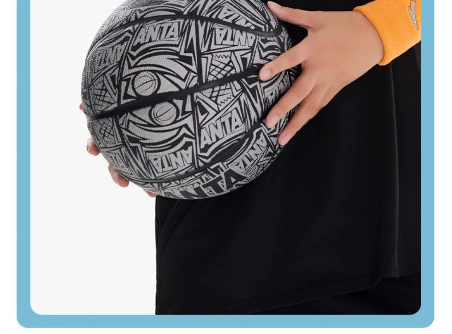 ANTA Children's Basketball Size 7 Rubber Ball for Kids, Teenagers, Students, Competition Training, Wear-Resistant Standard Basketball, Low-Key Gray Color 10