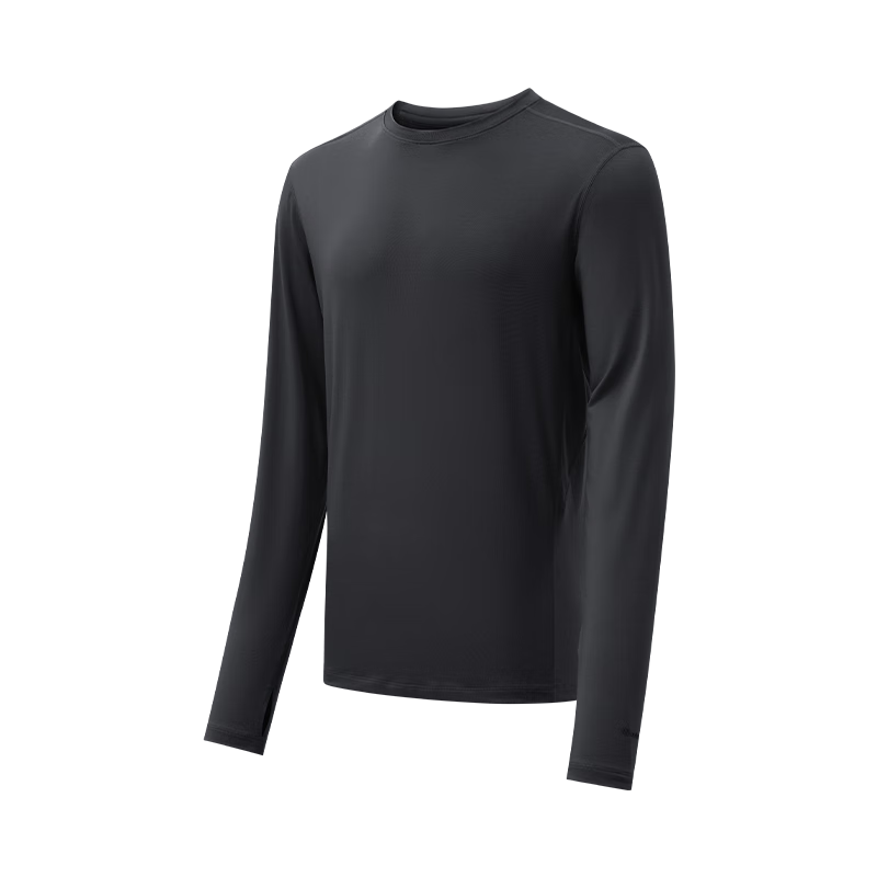 JD Jingzao Base Layer Deodorizing Wool Long Sleeve Men's Outdoor Sports T-Shirt High Elastic Warm Underwear Black 3XL
