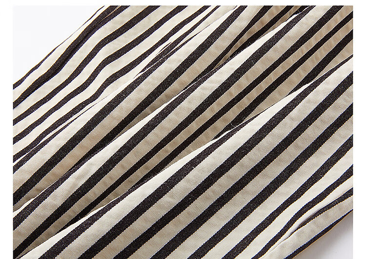 Demana Cloud Cotton Vintage Korean Style Striped Wide-Leg Drawstring Elastic Waist Slimming Women's Casual Pants for Spring and Autumn 16