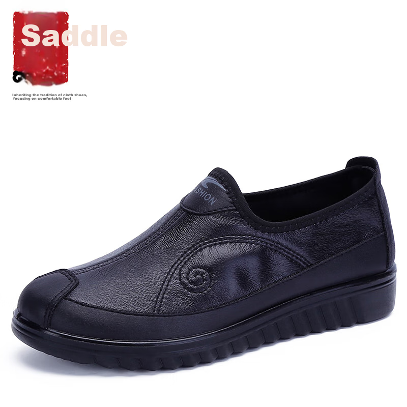 Ankang Old Beijing Cloth Shoes, Women's Shoes for Mothers, Soft Sole, Breathable, Soft Upper, Middle-Aged And Elderly, Lightweight Casual Round Toe Shoes for Seniors AK77701, Black, Size 41
