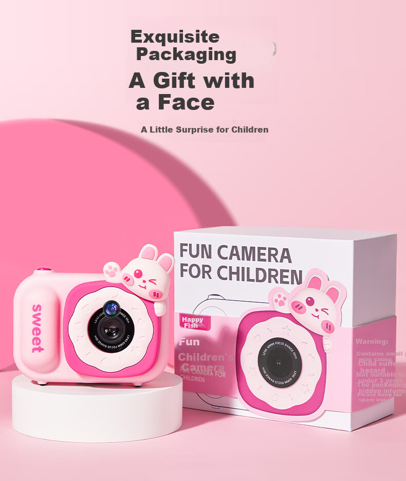 CAREBABY Children's Camera Toy for Ages 3-6, Instant Camera with Photo And Video Function, Birthday Gift for Boys And Girls 7