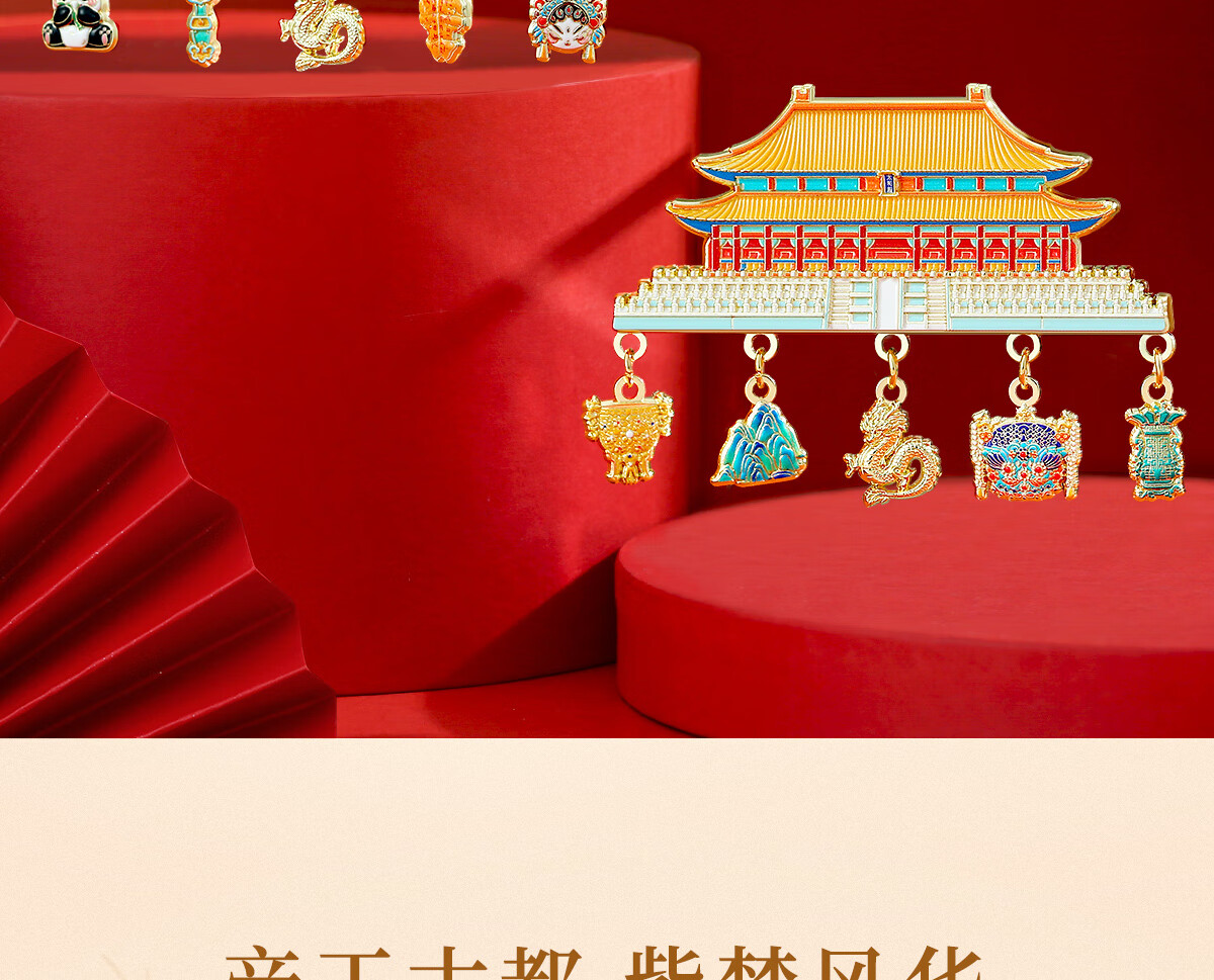 Little Carver Beijing Palace Museum Cultural Creative Taihe Hall Metal Refrigerator Magnet Xi'an Nanjing Travel Landmark Souvenir Gift for Friends Classmates Birthday High-Value Gift 2
