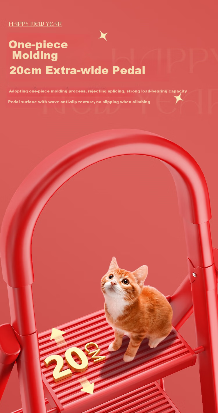 Xinzhu Folding Ladder for Home Use, A-Frame Ladder, Extendable Thickened Indoor Multi-Functional Ladder, Climbing Ladder, Five-Step Ladder 4