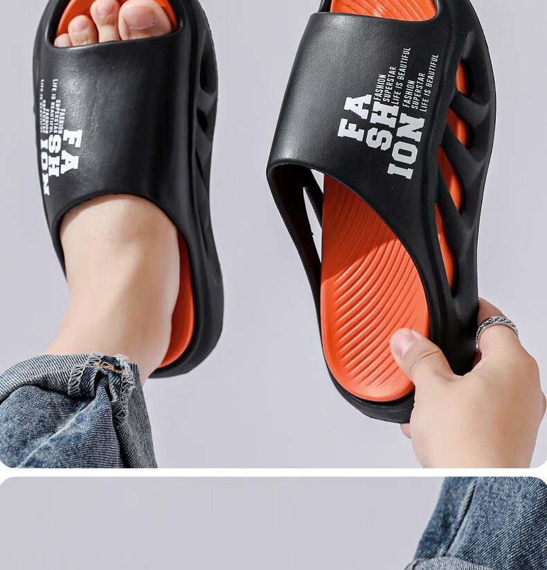 Huamei Jianbu Men's Sports Outdoor Slippers Soft Sole Non-Slip Lightweight Home Casual Sandals HM60231 Khaki Size 40-41 16
